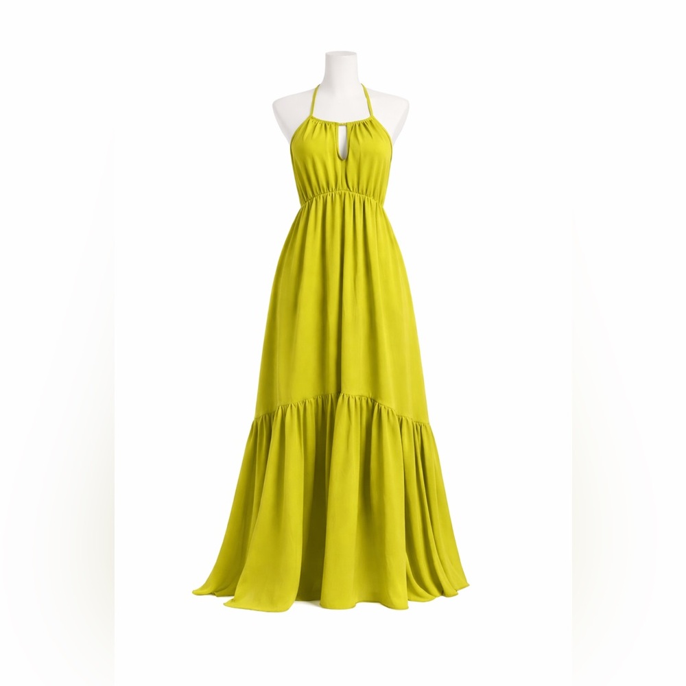 Nasty Gal Lime Green Halter Maxi Dress